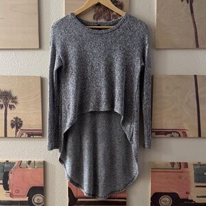 Audrey Gray Brown High-Low Knit Sweater